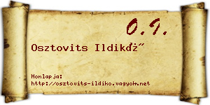 Osztovits Ildikó névjegykártya