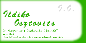 ildiko osztovits business card